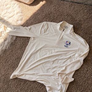 Men's Cream Zip-Up Sweater